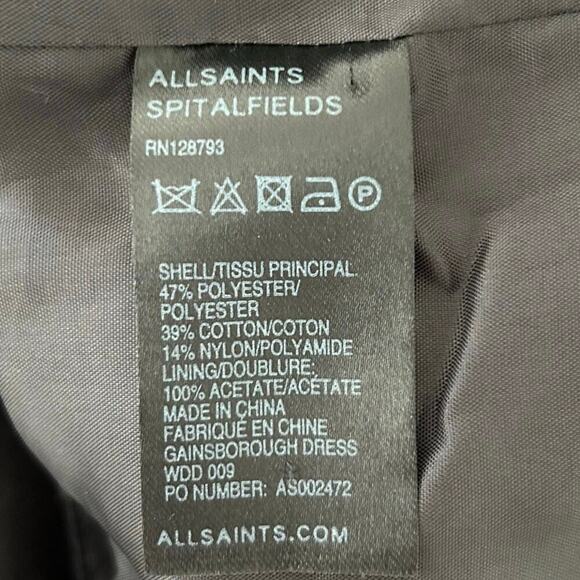 All Saints Women Sleeveless Sequin Cocktail Mini Dress Glam Party Black Size 6 - Picture 8 of 10